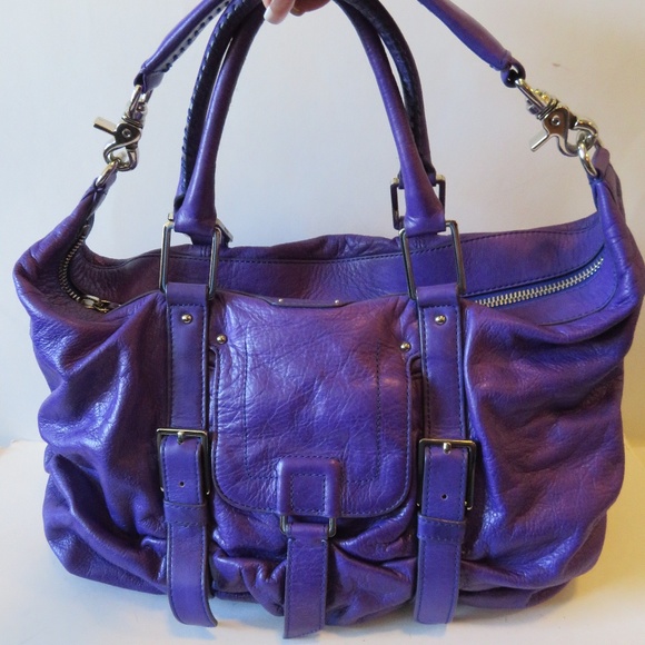 Botkier Handbags - BOTKIER PURPLE LEATHER SATCHEL SHOULDER HANDBAG